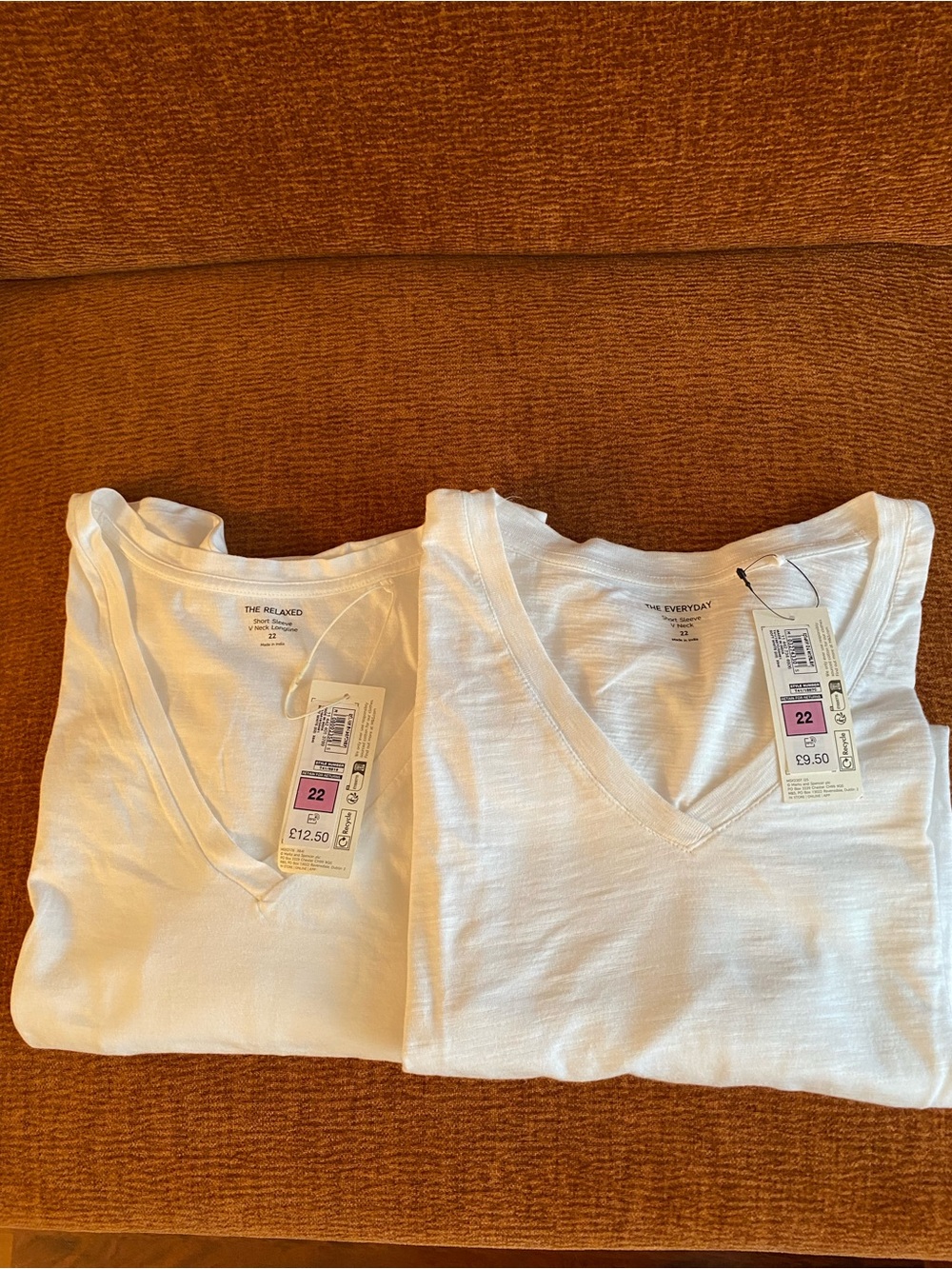 White V-Neck Tee Top (Set of 3)2white and 3-rd one is striped top.